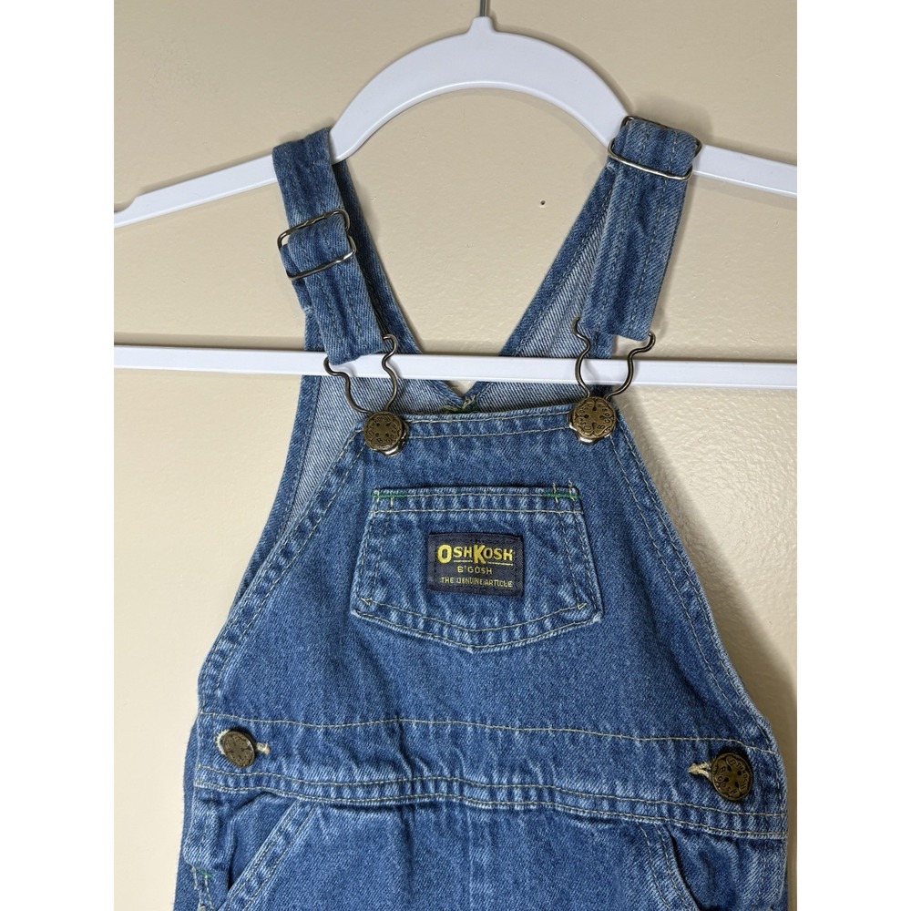Vintage 90s Made In USA Oshkosh B'Gosh 24M Denim‎ Overalls Vestbak